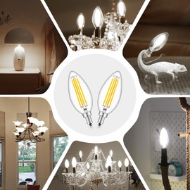 CRLight foco LED de 8 W, 4000 K, luz blanca diurna, equivalente a 80 W, 800 lúmenes, regulable, base E12, bombillas LED de vela alargadas y ampliadas, con forma de torpedo, 6 unidades