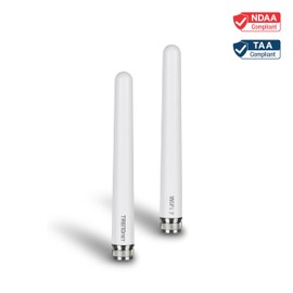 TRENDnet 3/6/7 dBi Outdoor Tri-Band Omni Antenna Kit, TEW-A057, 2.4GHz, 5GHz, 6GHz, Compatible with 802.11be/ ax/ac/n/g/b/a Routers and Access Points, N-Type Connector, White