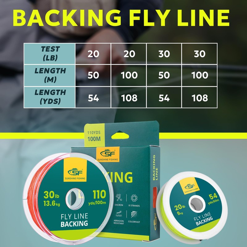 SF Braided Fly Fishing Trout Line Backing Line 30LB 100m/108yds