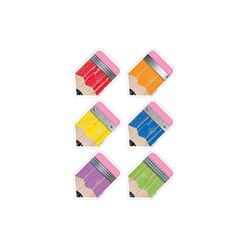 Creative Teaching Press Upcycle Style Pencils Cut Outs, 3" (8079)