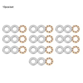 Hyuduo Pack of 10 Thrust Ball Bearings Thrust Ball Bearings Miniature High Precision Flat Steel Bearing Set for Industrial Production (F5-12M 5 x 12 x 4 mm)
