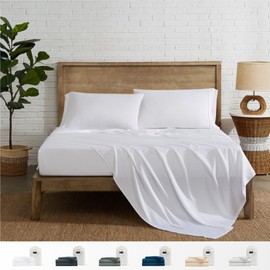 Coldest 100% Organic Viscose Derived from Bamboo Sheets, Luxury Ultra Soft & Cooling, Deep Pocket, Double Stitching - Ideal for Hot Sleepers - Queen Size 5 Pieces Set