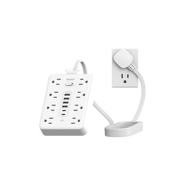 Surge Protector Power Strip(900J) -MCSCN 8 Outlets 6 USB -