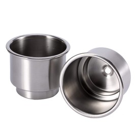 2Pcs Car Drink Holder, Stainless Steel Cup Drink Bottle Holder for Marine Boat RV Campers