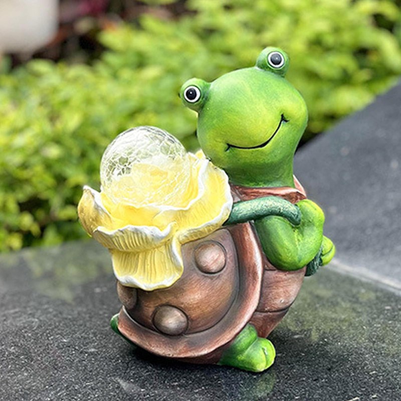 Maikall Rish Solar Garden Turtle Statue with LED Light Decorative