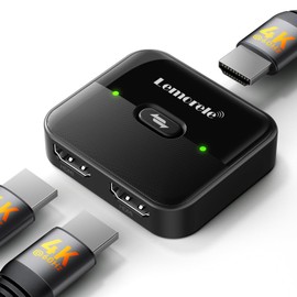 HDMI Switcher, 2 Input, 1 Output, 4K@60Hz, Bi-Directional, HDMI Selector, 1 In, 2 Output, Switcher, 4k HDMi Splitter, 1080P@60Hz, HDCP 2.2/HDMi 2.0 HDR, 3D, Manual Switch, No Power Supply, Supports PC