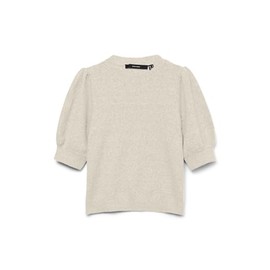 VERO MODA Women's Vmdoffy 2/4 O-Neck Pullover Ga Noos, Birch / detail: melange, M
