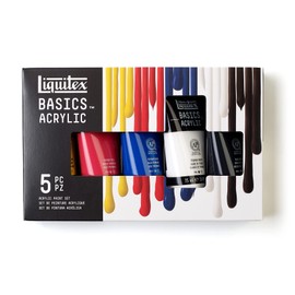 Liquitex BASICS 5 Tube Acrylic Paint Set, 75ml