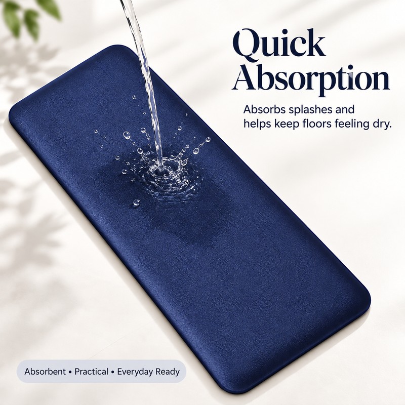 Flannel Non-Slip Floor Mat for Kitchen & Bathroom – Soft,