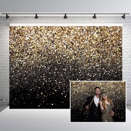 CHAIYA 7x5ft 2026 New Year Backdrop Gold Glitter Paint Backdrop for Photography Astract Golden Bokeh Starry Sky Wedding Adult Baby Children Family Party Decorations New Year Party Backdrop