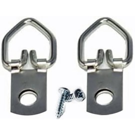 10 Pack - 1 Hole Heavy Duty D Ring Picture Hanger with Screws - Pro Quality