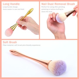 HJZHII 3 Pcs Nail Dust Brushes, Nail Art Dust Brushes for Cleaning Powder Dip Powder Brush Large Makeup Blush Brush Nails Art Tools Trimming Cleaning Tools for Professional Beginners
