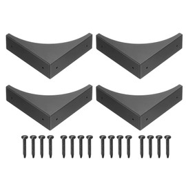 sourcing map Corner Protectors, 4Pcs 2.56" - Metal Corner Protector, Vintage Decorative Corner Brackets with Screws, Edge Guards for Furniture Box Table (Black)
