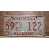 Vintage 1980 ALABAMA License Plate Antique Car Tag