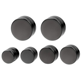 OIDEA 4 Pairs 6-12MM Stainless Steel Fake Gauges Fauc Cheater Dumbbell Earring Studs, Nickel Free, Black