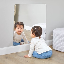 Square Safety Mirror, 23-3/8 inches Sq., Shatter-Resistant, Acrylic Discovery Mirror for Preschools, Classrooms, Daycares and Homes