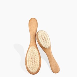BoAn Wooden Baby Hair Brush,Natural Soft Goat Bristles,Cradle Cap Brush for Newborns & Toddlers,Perfect Scalp Grooming Product for Infant