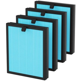 4 Pack MK07 Air Filter Replacement Compatible with AROEVE MK07 Air Purifier, 4-in-1 H13 True HEPA Replacement Filter, Standard Version, Blue