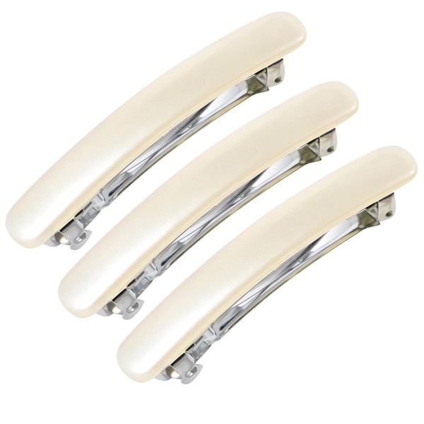 2.6" Fancy Side Barrettes Clip Bow Triple Clipping Tortoise Shell