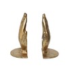 JUCONSIN Hands Bookends, Prayer Hand Decorative Bookends Unique Gold Book