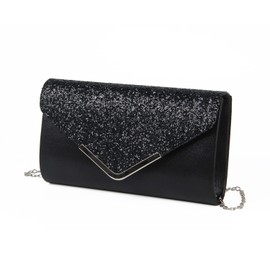 LHHMZ Women's Evening Clutch Clutches for Wedding Parties Shoulder Bag for Concert Cocktail Prom Clutches, 01-black, Modern