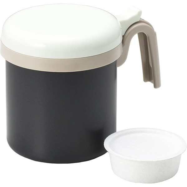 Tamahashi Tempura Meijin Oil Pot 0.3 gal (1.0 L) (with activated charcoal) Clean Rubbing Oil Pot TM-07 Black