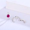 Cubic Zirconia Hoop Earrings 925 Sterling Silver Small Birthstone Earrings