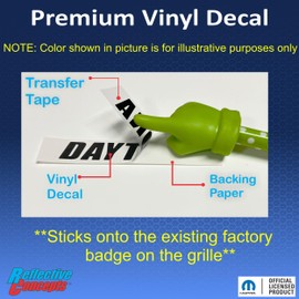 Daytona Grille Emblem Overlay Decal Sticker - 2017-2023 Charger Daytona - (Color: Flat Black)