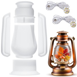 Frienda 1 Set Kerosene Lamp Silicone Mold for Resin Casting Kerosene Lamp Silicone Mold Includes USB Powered LED Lights for DIY Epoxy Resin Casting Craft Table Home Decor