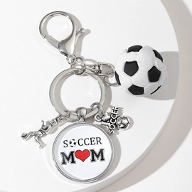 Soccer Mom Gifts for Women Mommy Mothers Day Gifts for Mom from Daughter Son, Birthday Christmas Presents for Mom Mother Football Soccer Keychain