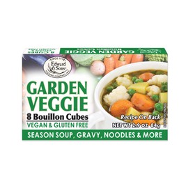 Edward & Sons Garden Veggie Bouillon Cubes - Organic Vegetable Bouillon, Vegan Broth Cubes, Stock for Soup & Stew, Gluten Free - 2.9 Oz, 12 Pack