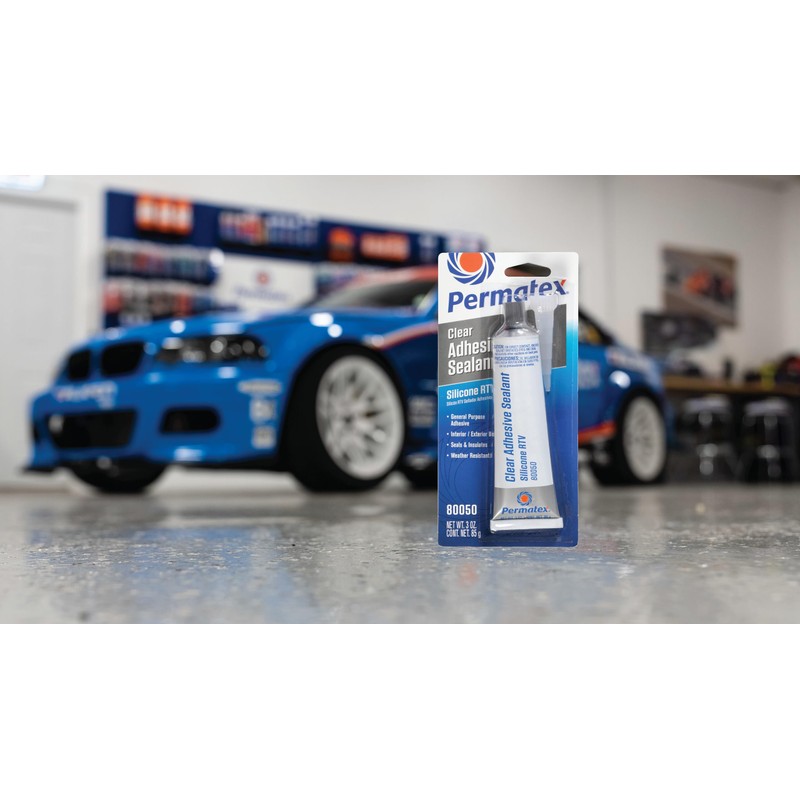 Permatex 80050 Clear RTV Silicone Adhesive Sealant, 3 oz