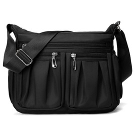 RNIEGA Women's Crossbody Bag Waterproof Travel Shoulder Purse Nylon Handbag with Multiple Pockets