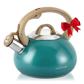 Tea Kettle Stovetop,2.0QT Loud Whistling Kettle for Boiling Water Coffee or Milk, Food Grade Stainless Steel Tea Kettle with Wood Pattern Handle and Anti-Rust,Suitable for All Heat Sources