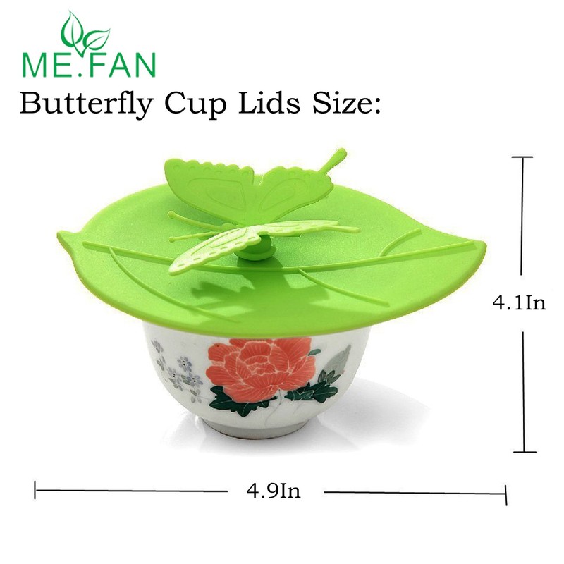 ME.FAN Silicone Cup Lids - Creative Butterfly Mug Cover -