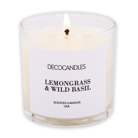 Urban Concepts by DECOCANDLES - Lemongrass & Wild Basil - Highly Scented Soy Candle - Long Lasting - Hand Poured in USA (6 Oz.)