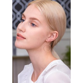 Rose Gold Flashed Sterling Silver Polished 30mm Frontal Hoop Circle Drop Dangle Leverback Earrings