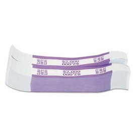 Coin-Tainer Currency Straps, Violet, 2,000 in $20 Bills, 1000 Bands/Pack