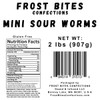 Mini Sour Worms Gummy Candy, Bulk, 2 Pounds