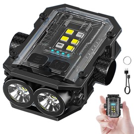 HELINYAN Keychain Rechargeable LED Flashlight,USB Fidget Spinner COB Light, 8 Modes Portable Magnetic Tail Lighting for Fishing,Hiking,Camping