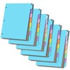 8-tabs 6 Set Binder Dividers with Tabs,Plastic Index with Label,Colorful