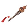 Handmade C Key Hulusi Gourd Black Bamboo Flute with Alloy,