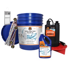 Chromex Tankless Water Heater Flush Kit with Certified Liquid Descaling Solution and 1/6HP Extra Strength Pump