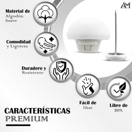 ÁNGELES MOYA 16 Clips for Fixing Duvets + Storage Box, Duvet Clips Mushroom Shape and Non-Slip Pins, Duvet Cover Hooks