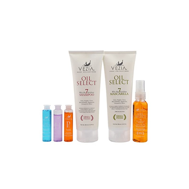 PAQUETE TRATAMIENTO COMPLETO PARA CABELLO MIX 7 ACEITES OIL SELECT