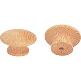 Pinehurst Crafts Unfinished Oak Wood Drawer Pull Knobs, Perfect for Kitchen Cabinet Knobs, Furniture DIY Hardware, Dresser Drawer Pulls or Crafting, 1-1/2 Inch, Pack of 6, 1.5DrawerPullOak