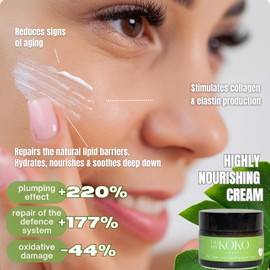 Feuchtigkeitsspendende Gesichtscreme für trockene Haut. Halt und Nacht. 40 ml Behälter. Sehr nahrhaft. Mit Peptiden, Ceramiden und Avocadoöl. Anti-Aging-Creme. Gesichtsserum. Skincare.