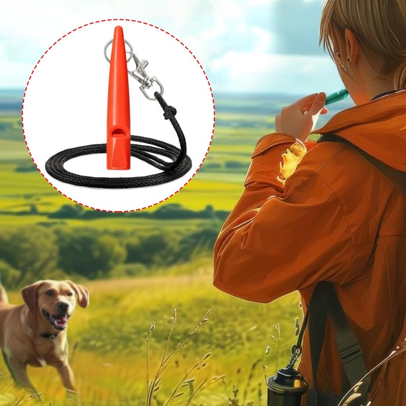 1 pcs 211.5 Dog Whistle Orange with Whistle Band