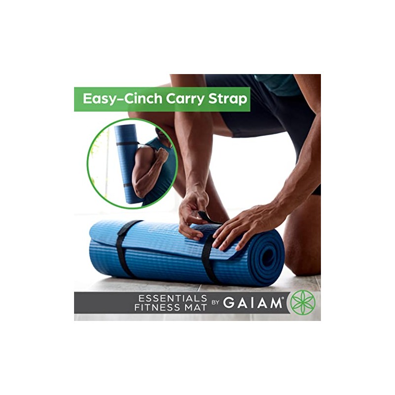 Gaiam Essentials Thick Yoga Mat Fitness & Exercise Mat With