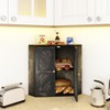 Trironsun Corner Bread Box for Kitchen Counter Double Layer Bamboo